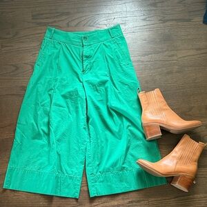 Anthropologie Vibrant Green Culottes pants